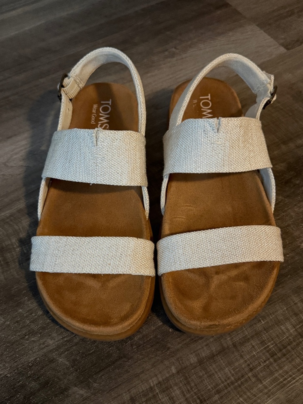 TOMS Women's Marin Sandals, Natural Beige, Size 7.5